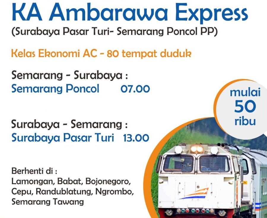 jadwal kereta surabaya semarang